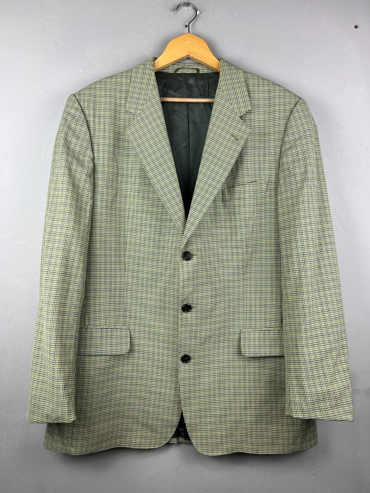 Vintage Ermenegildo Zegna Wool Plaid Blazer US 42 EU 52
