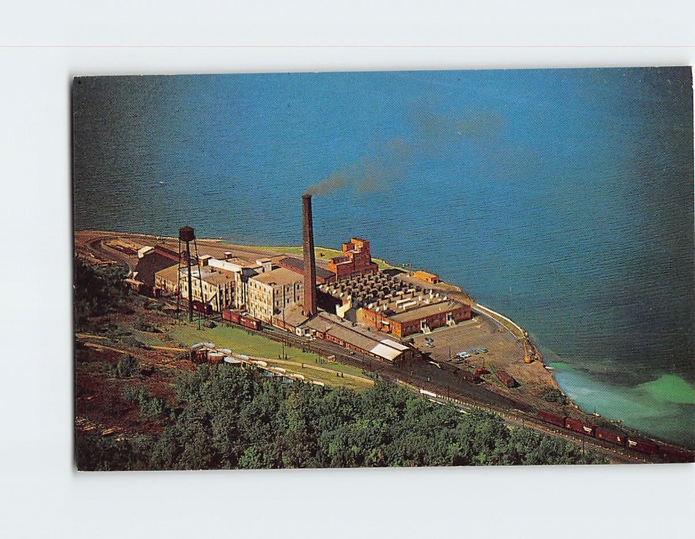 Postcard Aerial View Salt Point Seneca Lake Watkins Glen New York USA