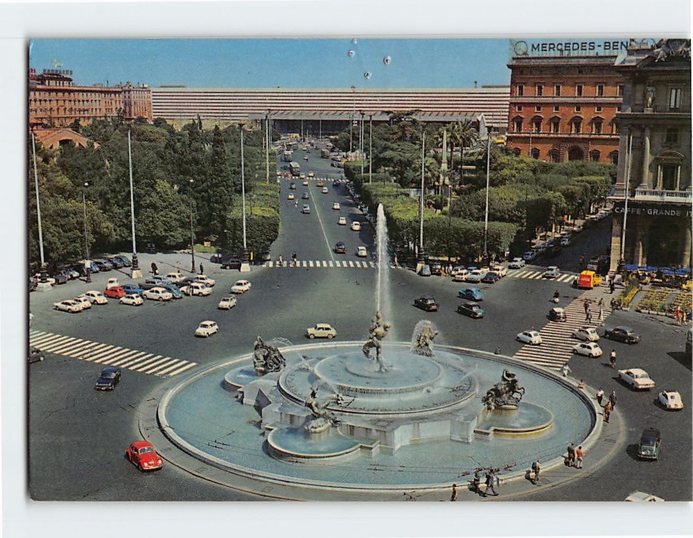 Postcard Naiad's Fountain Republic Square Rome Italy