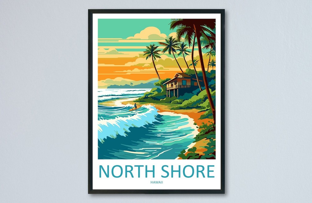 North Shore Travel Wall Art Hanging Home Décor for Coastal Inspired Spaces
