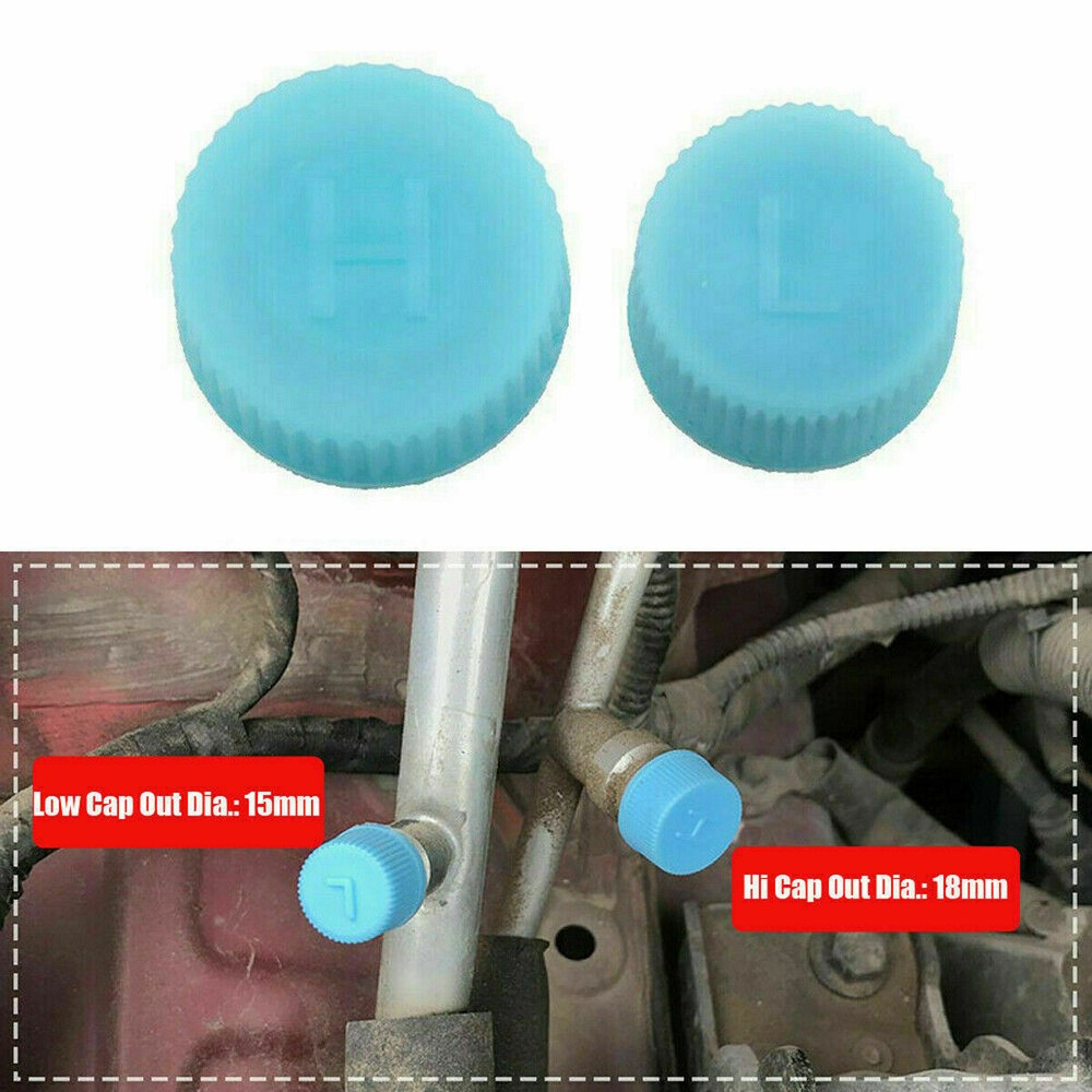 2Pcs High and Low Pressure Car AC A/C System Valve Air Conditioning Service Caps