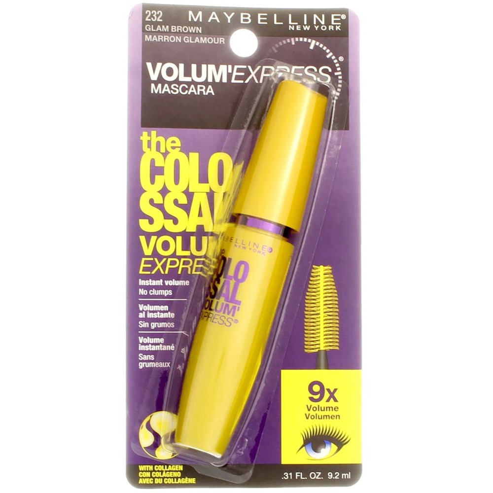 3 Pack Maybelline Volum Express Colossal Washable Mascara in Glam Brown 23