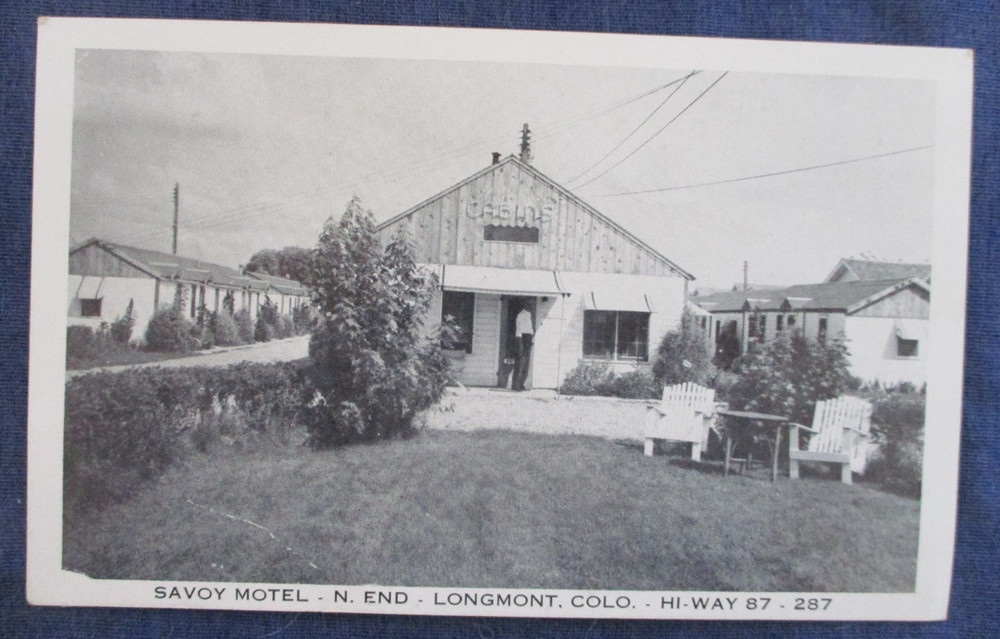 1950s Longmont Colorado Savoy Motel Postcard