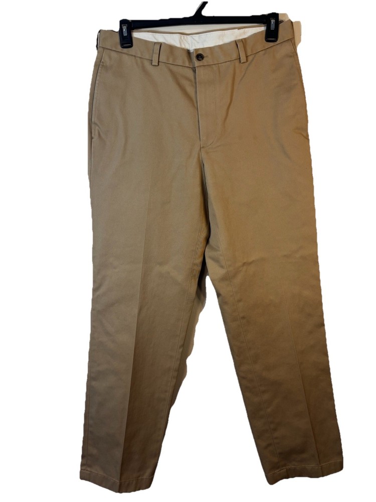 Brooks Brothers 346 Advantage Chino Clark Pants Mens 34x32 Khaki Flat Front