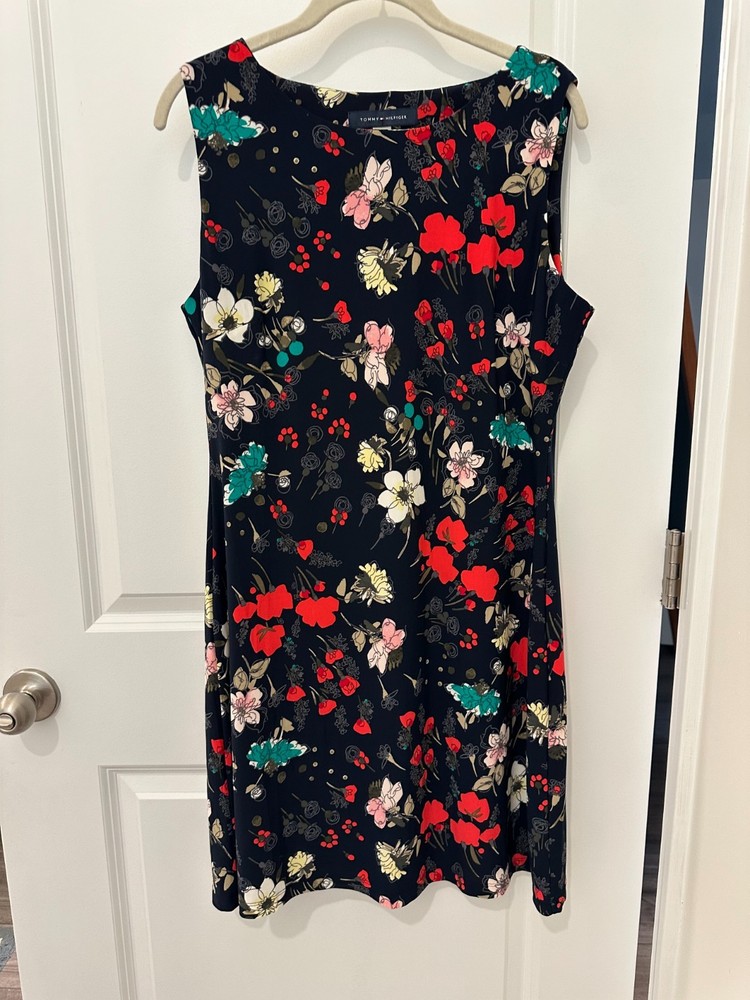 Tommy Hilfiger Navy Floral Sheath Dress Size 10