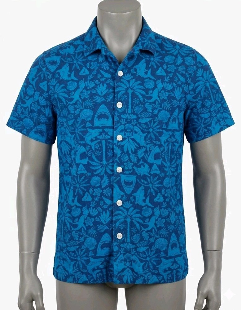 Wonder Nation Boys Button-Up Shirt (L 10-12) Tropical Short Sleeve (260422-01)