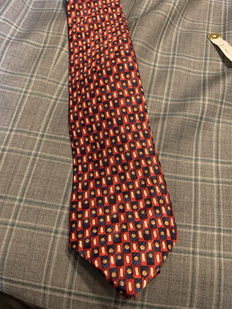 Vintage Robert Talbott Silk Necktie Men's Geometric Designer Tie EUC