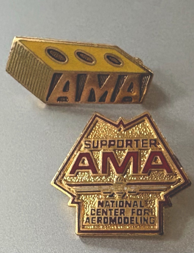 Vintage AMA (Academy of Model Aeronautics) Pins; Sports Aviation Organization-image
