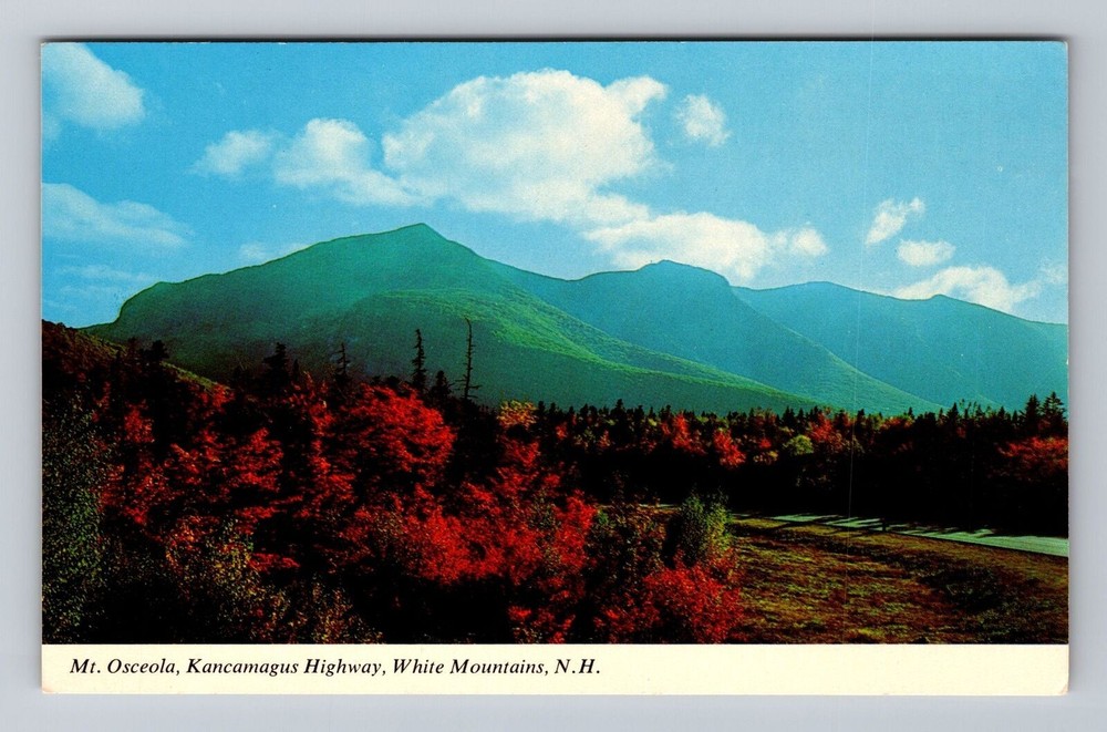 New Hampshire NH White Mountains Mt Osceola Kancamagus Hwy Vintage Postcard