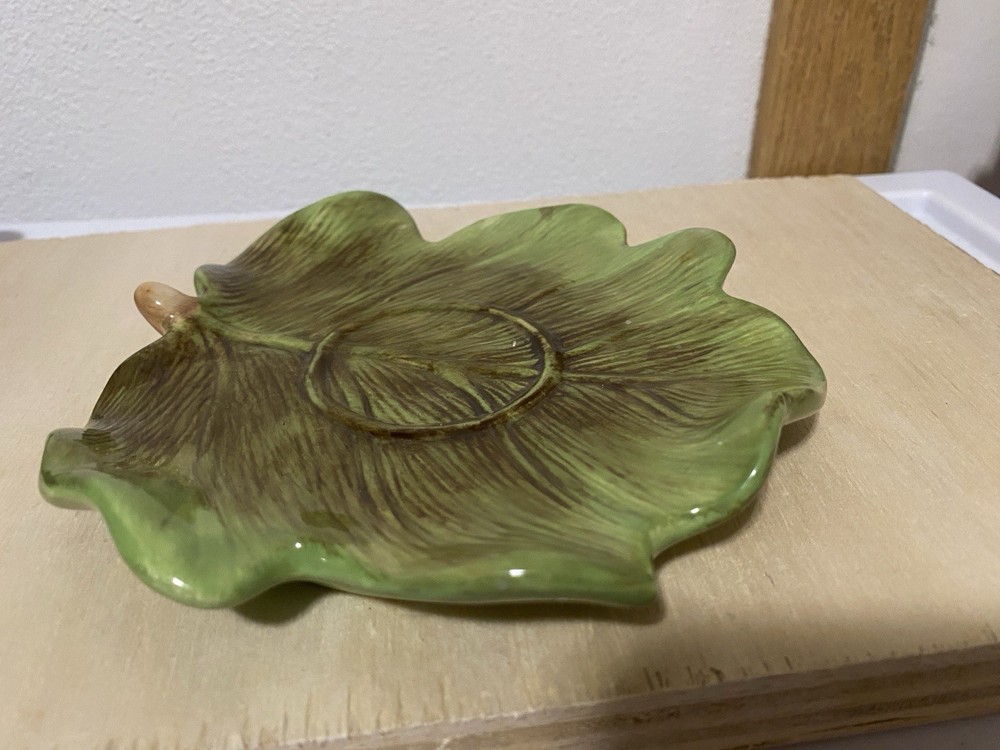 Certified International Susan Winget Fall Leaf Green Spoon Rest Trinket Dish