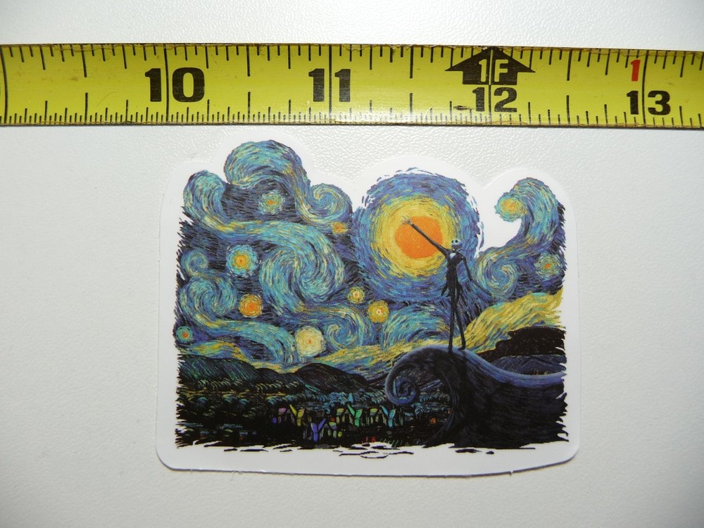 Vincent Van Gogh Skellington Starry Night Decal Sticker Classic Art  