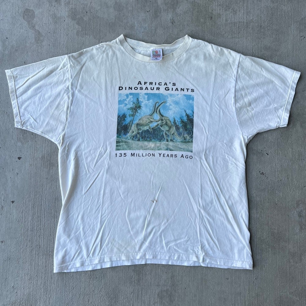 Vintage stegosaurus dinosaur white graphic t shirt