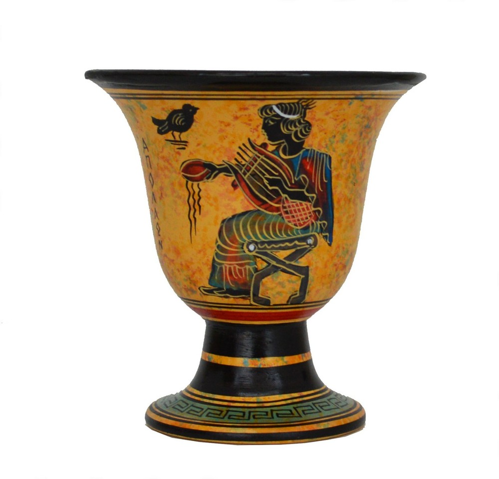 Pythagoras Fair Cup Hand painted with Apollo Greek God of Music Oracle at Delphi