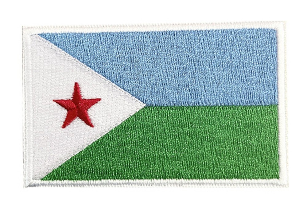 5PCS The Republic of Djibouti Flag Patches Embroidered Hook & Loop Patch
