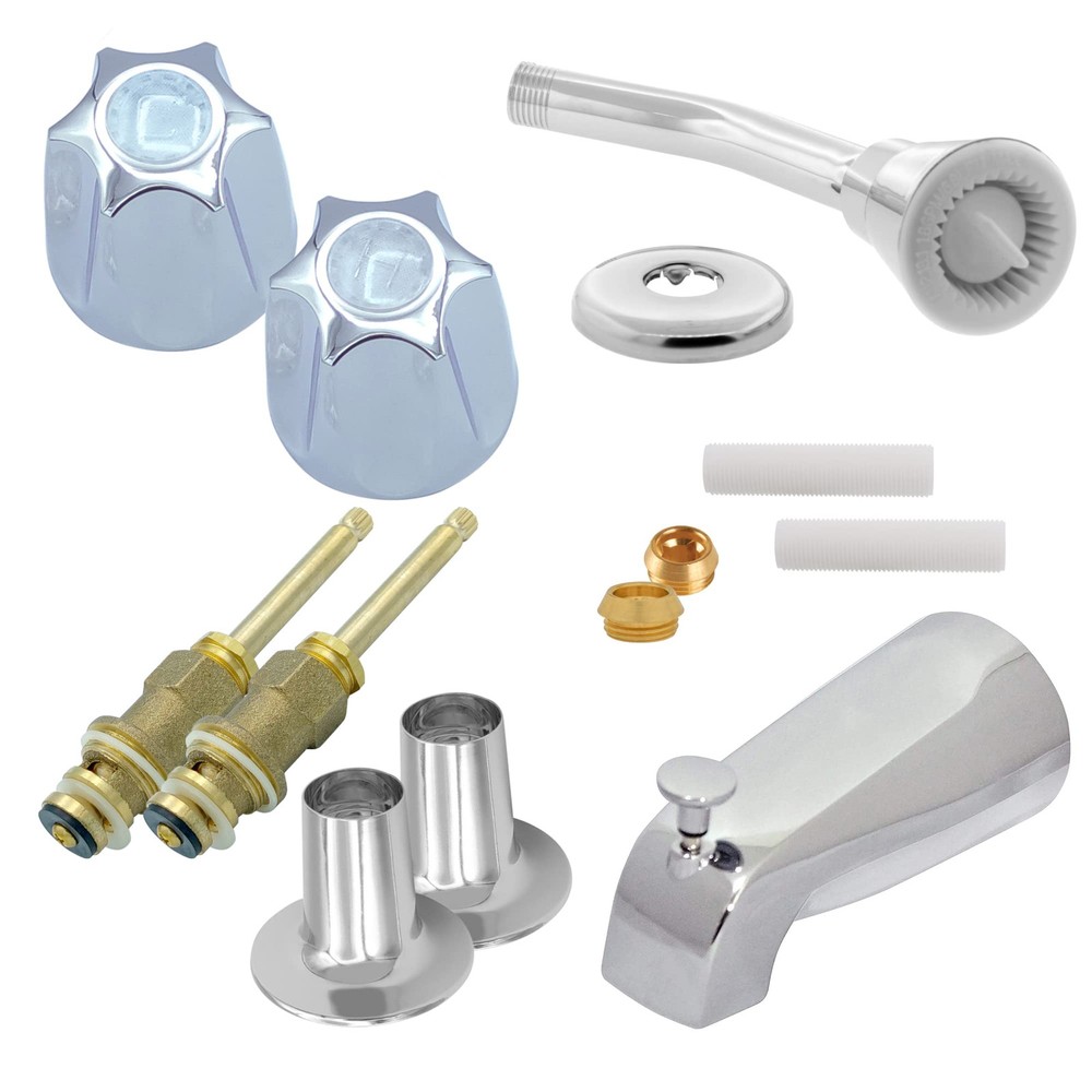 Complete Shower Repair Kit for Hot and Cold Systems with 2 Hot Valves