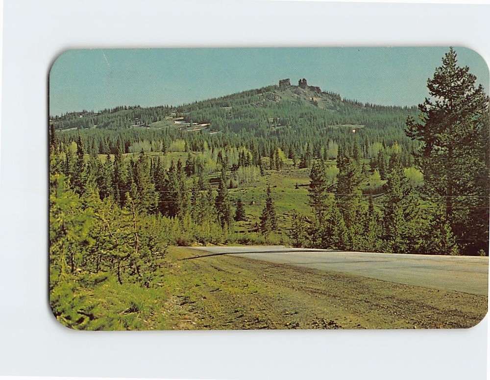 Postcard Scene on Rabbit Ears Pass showing Highway US 40 Colorado USA