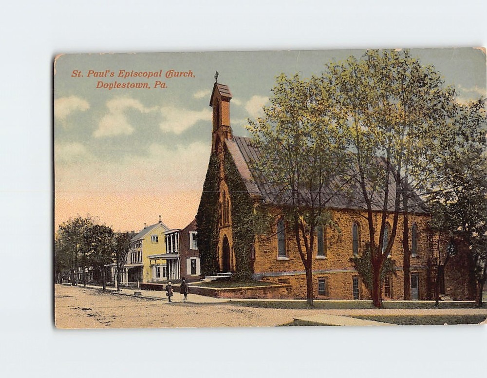 Postcard St. Paul's Episcopal Church Doylestown Pennsylvania USA