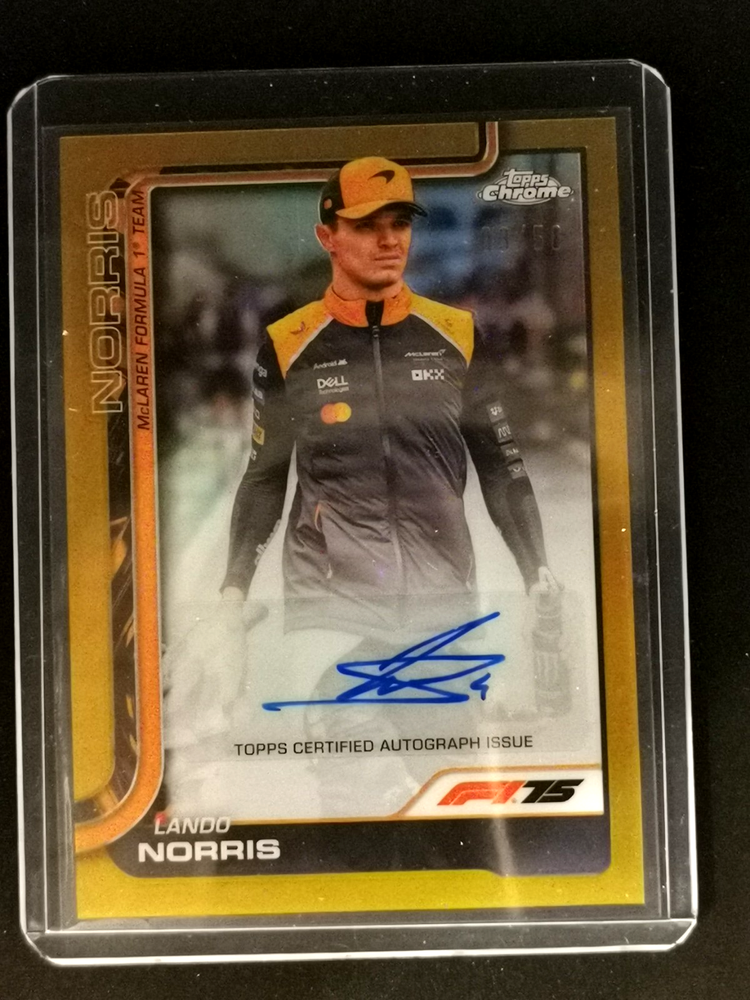 2025 Topps Chrome F1 Lando Norris Auto Gold Refractor 03/50