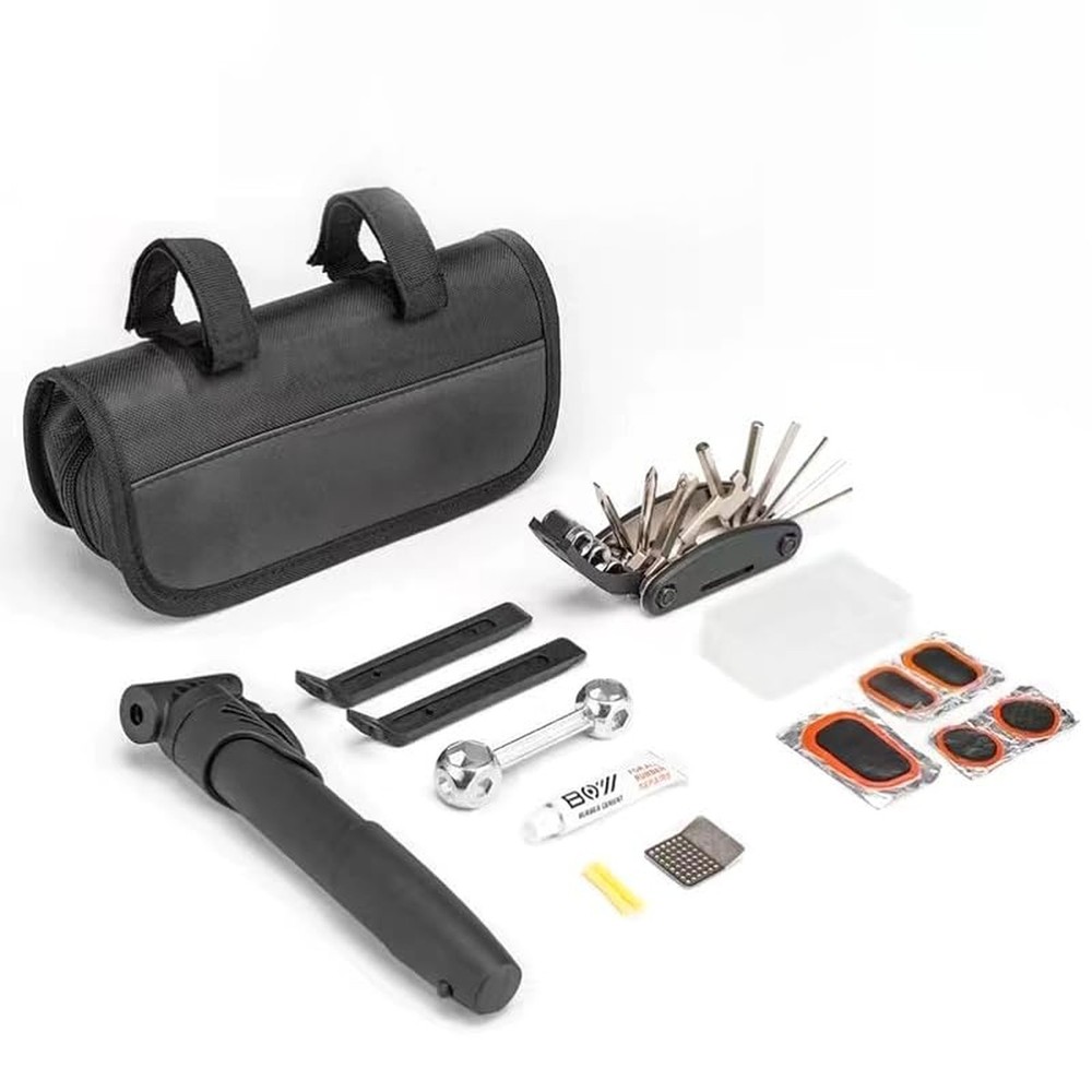 15-Piece Emergency Bike Tire Repair Kit for Flat Inner Tube Punctures