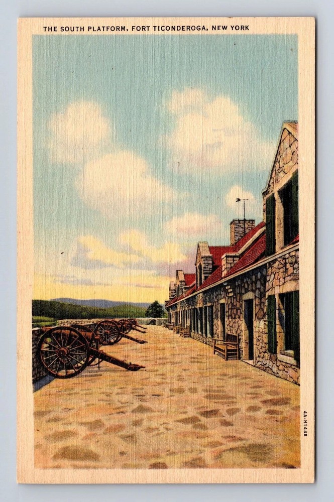 Fort Ticonderoga NY-New York, South Platform & Canons, Antique Vintage Postcard