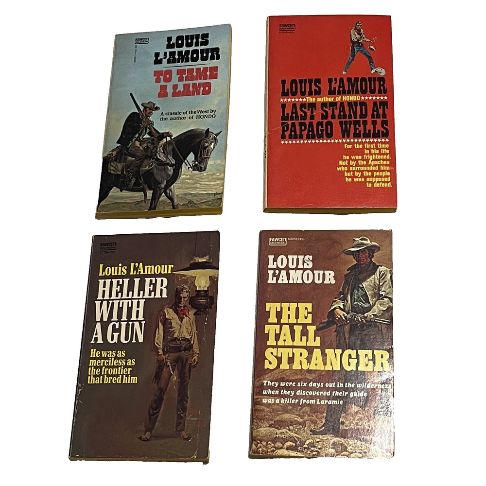 Lot of 4 Louis L'Amour VTG Westerns First Edition Paperbacks Fawcett Gold Medal