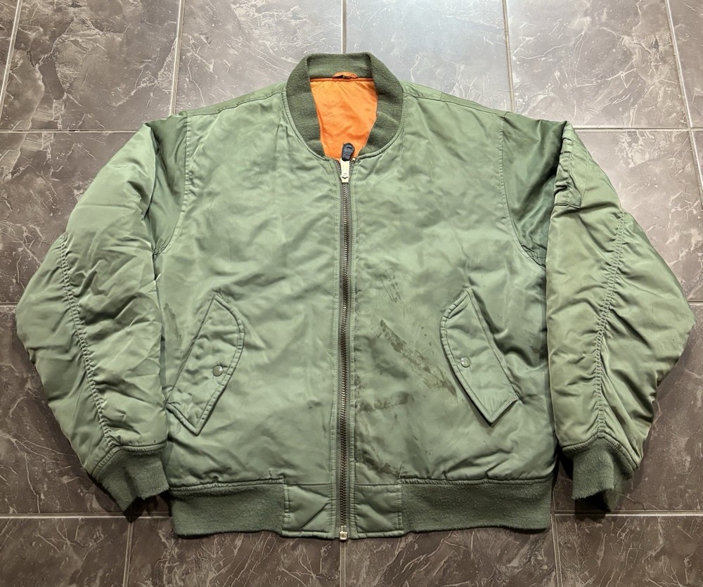 Vintage Flyer MA-1 Green Bomber Jacket Men’s Size XL USAF