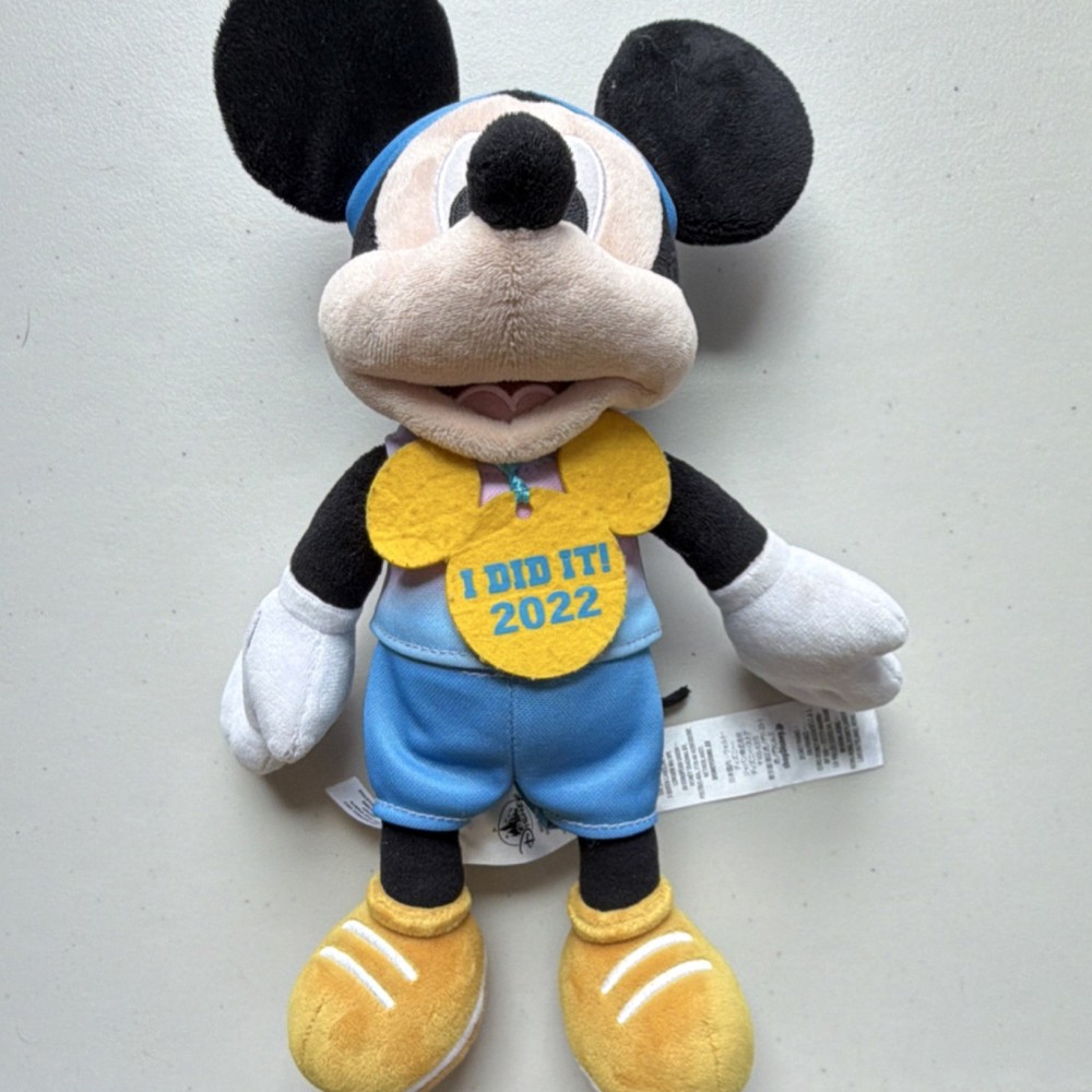 Disney Mickey Mouse Plush Toy runDisney 2022 'I Did It!' Blue Outfit