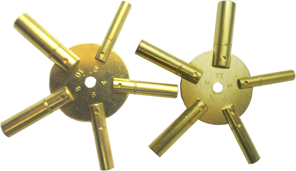 : Universal Brass Clock/Watch Key Set, Odd & Even Sizes (5025)