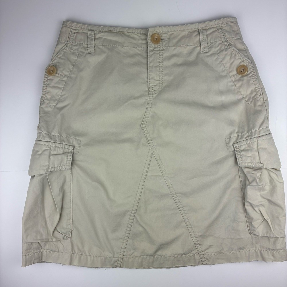 Vintage Banana Republic Khaki Cargo Skirt Womens Size 2 Safari 2006 Utility
