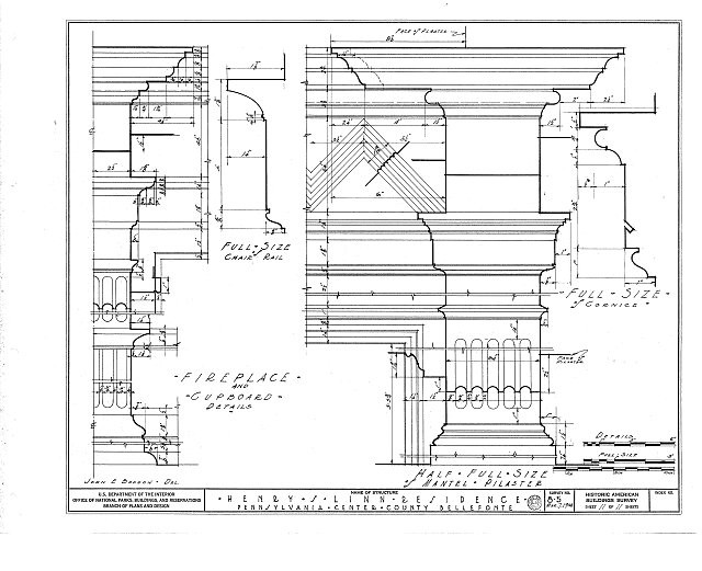 11. Fireplace and cupboard details - Henry S. Linn House, North Allegheny