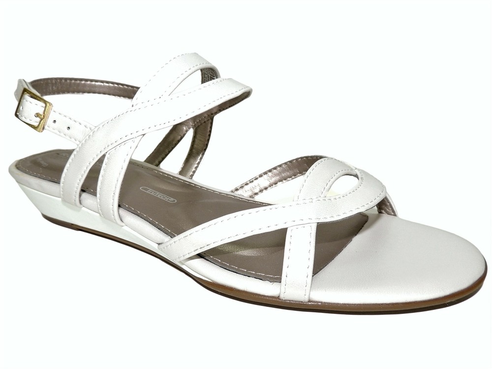 Rockport Womens Total Motion Zandra Slingback Sandals White Size 6.5 M Comfortable Walking Shoes