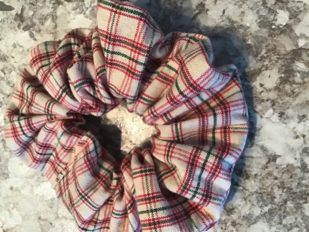 RED Green Plaid Christmas Scrunchies Hair Elastics Perfect Stocking Stuffer