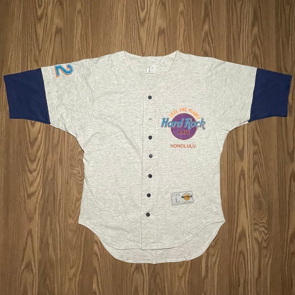 Vintage Hard Rock Cafe Jersey Shirt Size L Large Honolulu Hawaii