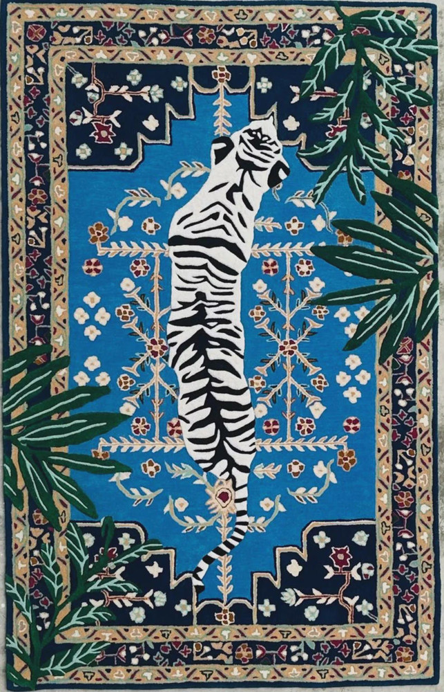 New Handmade Hand Tufted Nz Wool Rug Color Bengal Tiger Design Carpet Luxury Rug