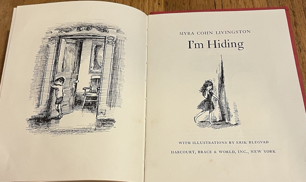 I'M HIDING : by Myra Cohn Livingston : illus Erik Blegvad : vintage