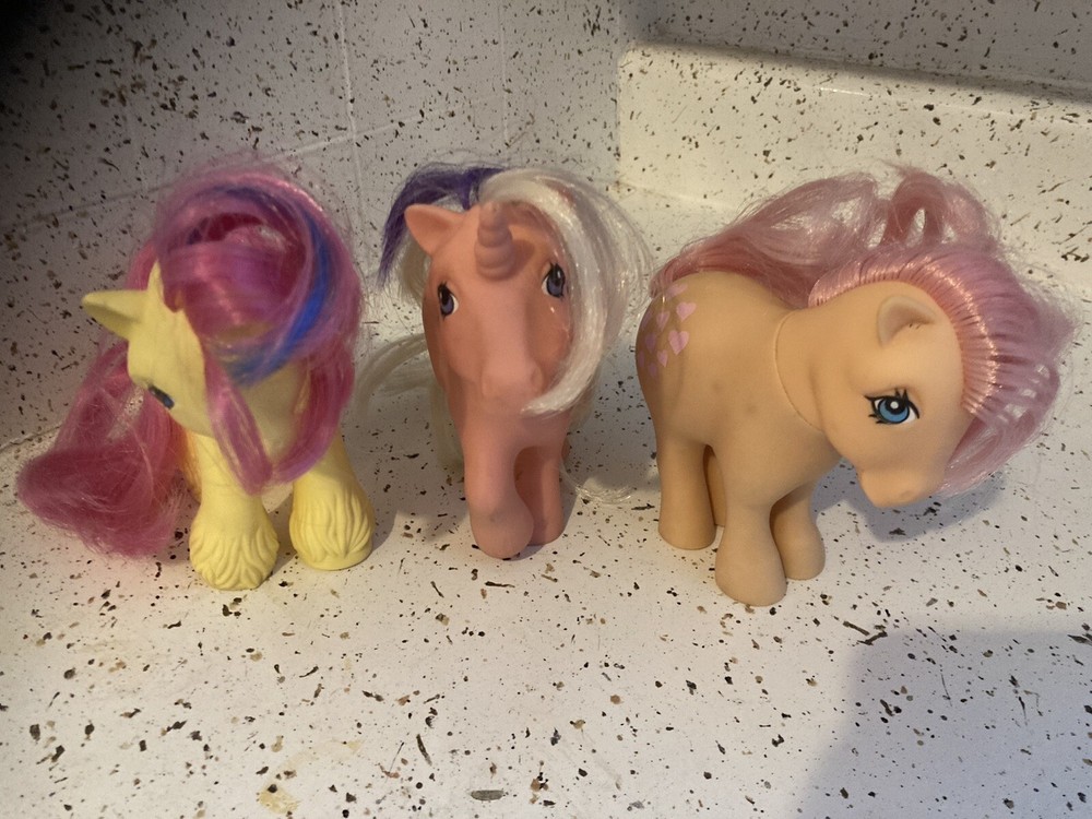 3 Pony AS IS Vintage 1980 My Little Pony Has to Lot Tex Peachy Twilight