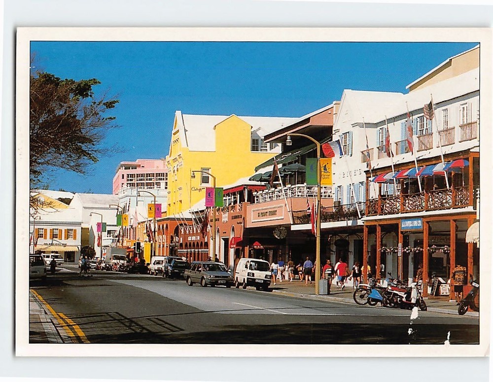 Postcard Front Street Hamilton Bermuda British Overseas Territory