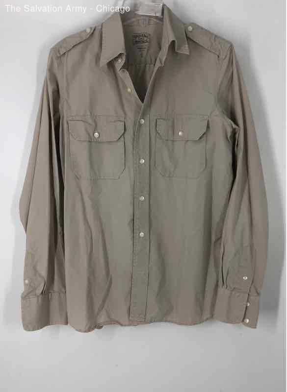 Banana Republic Mens Khaki Mill Valley Long Sleeve Button-Up Shirt Size Small