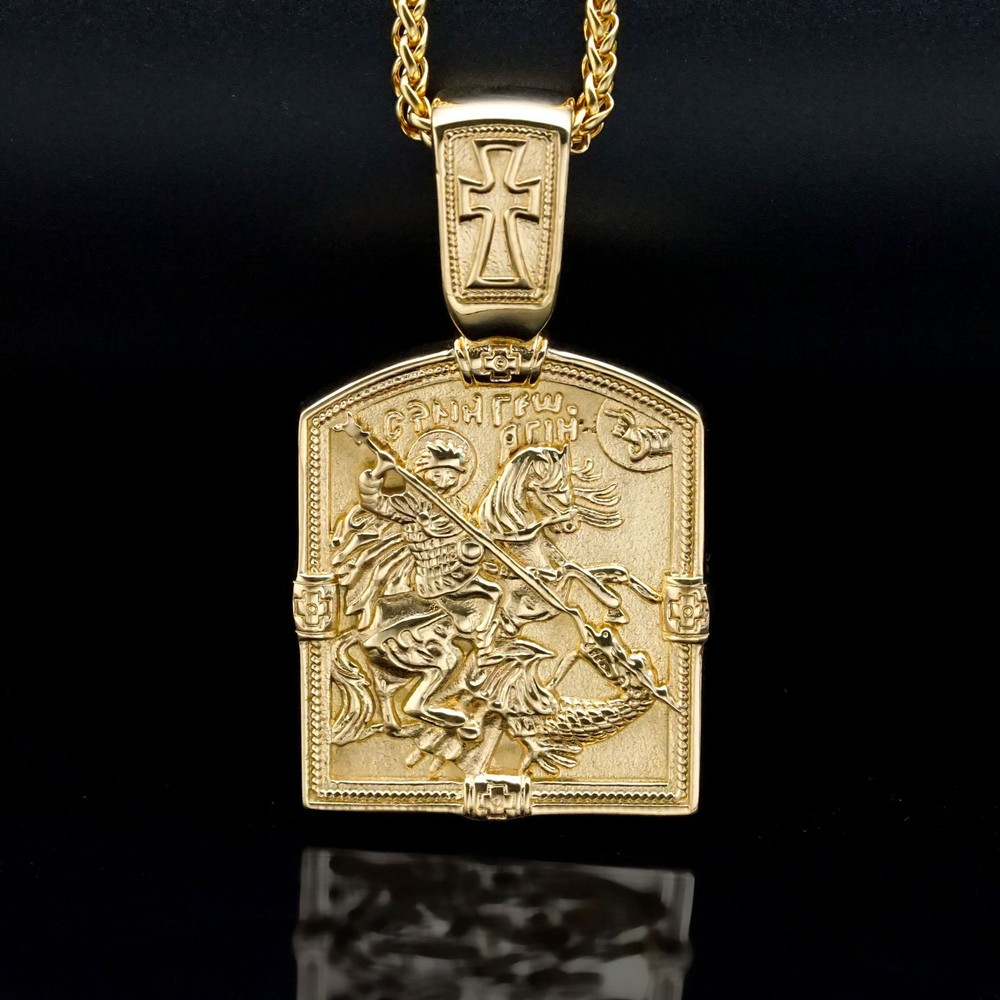 Vintage Knight Cross Double-Sided Stainless Steel Pendant Necklace