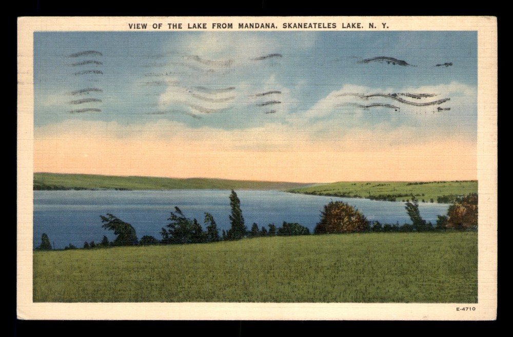 View Of The Lake From Mandana Skaneateles Lake New York NY Posted Postcard