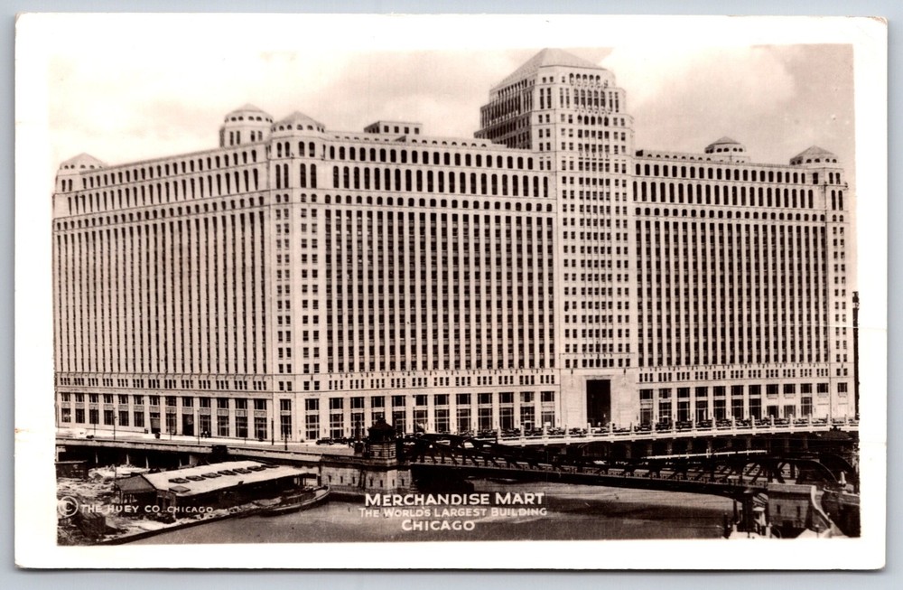 RPPC~Air View Merchandise Mart Chicago Illinois~Real Photo Postcard