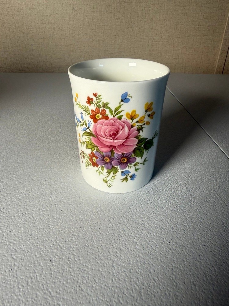 Vintage royal stafford Floral Beaker Victoria secret Series Fine Bone China 4in