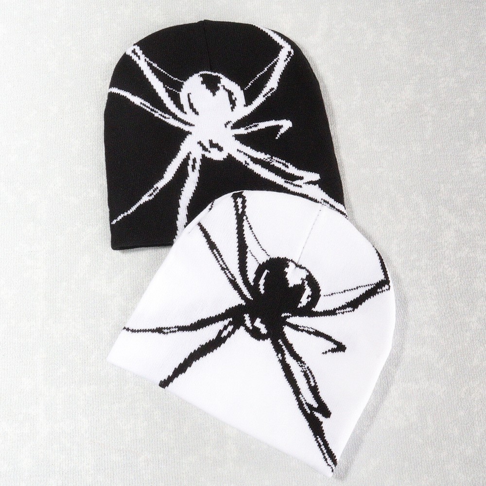 Big Spider Knit Beanie Hat for Winter Ski Sports Hip Hop Style