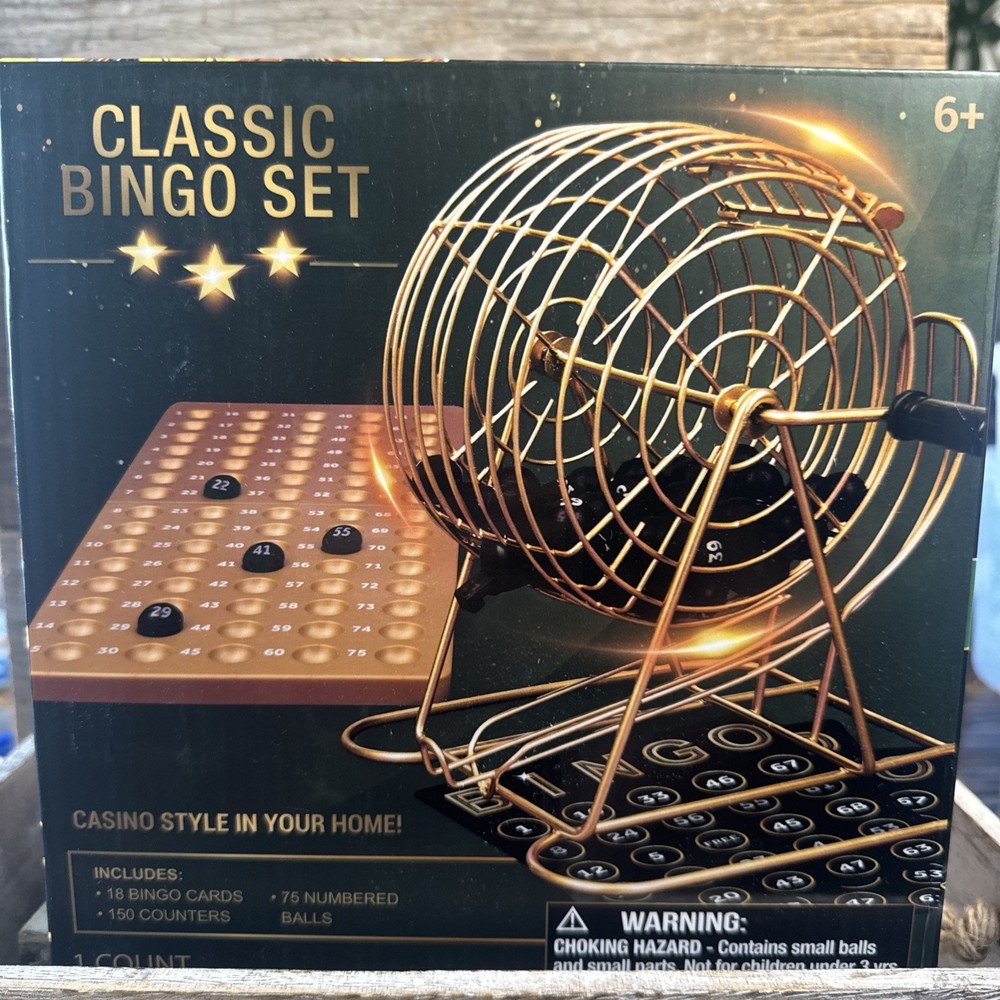 Classic Casino Style Bingo Set Gold Ages 6+ | MSRP = $35