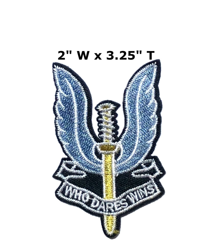 Who Dares Wins Patch Embroidered Iron-on Applique Military Geeks & Gamers