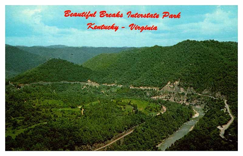 Postcard PANORAMIC SCENE Breaks Interstate Park Kentucky KY m/09 AT9840