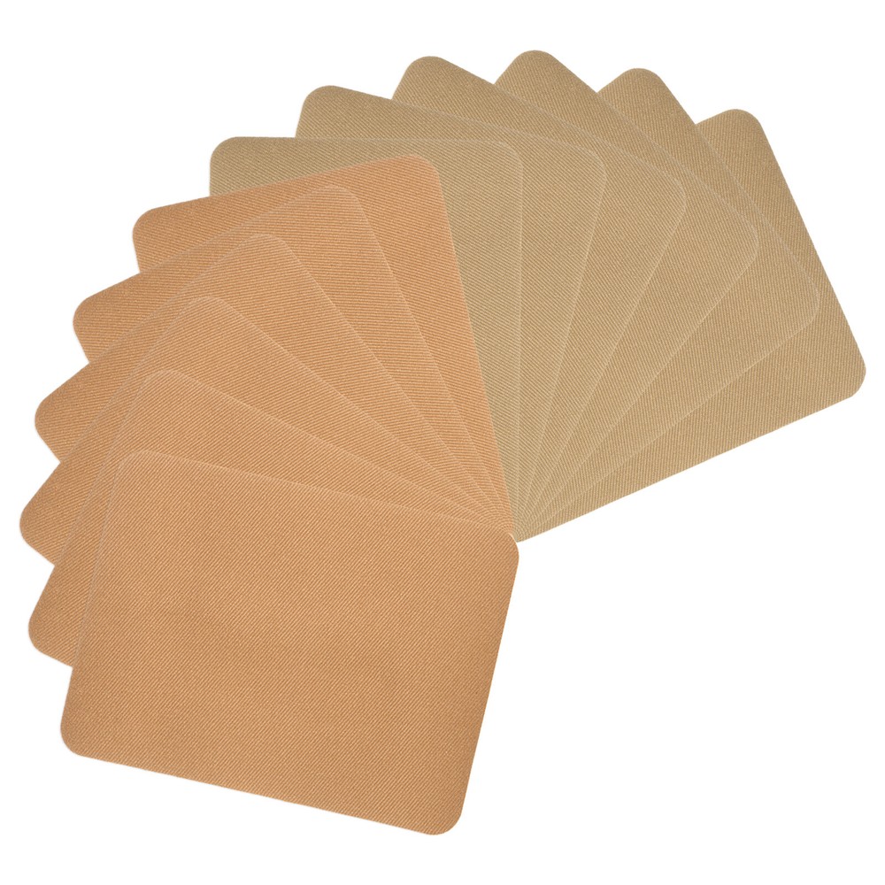 12Pcs 4.9x3.7 Iron-on Khaki Brown Fabric Patches for Clothing Repair