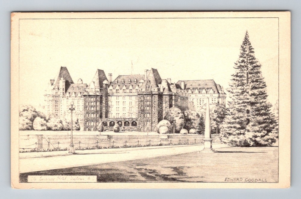 Canada- Victoria B.C. The Empress Hotel Postal Old Card View PC Vintage Postcard