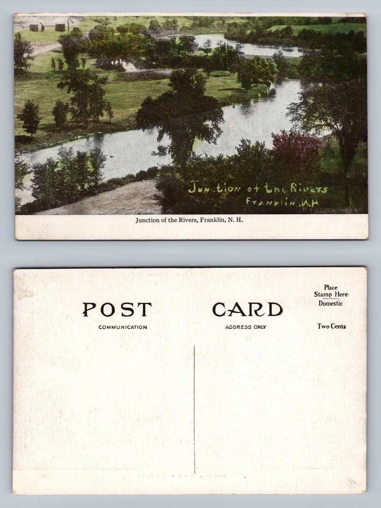 Franklin, NH-New Hampshire, Junction of Rivers Scenic Souvenir Vintage Postcard