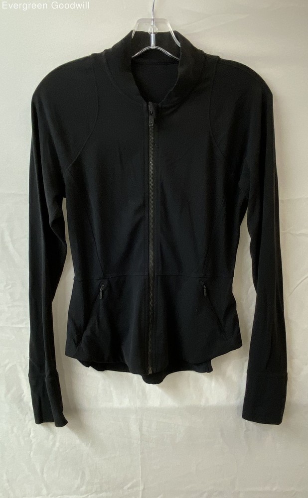 Lululemon Women's Black Zipped Pockets Long Sleeve Track Jacket Size XS